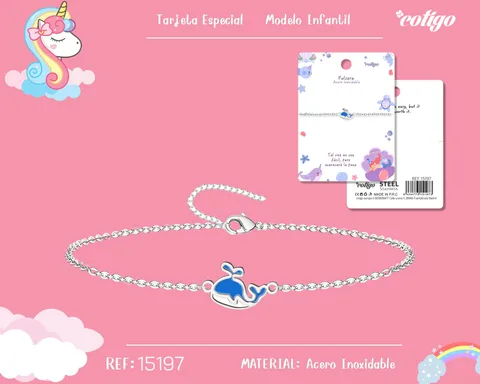 PULSERA DE NIÑA ACERO COLOR PLATEADO