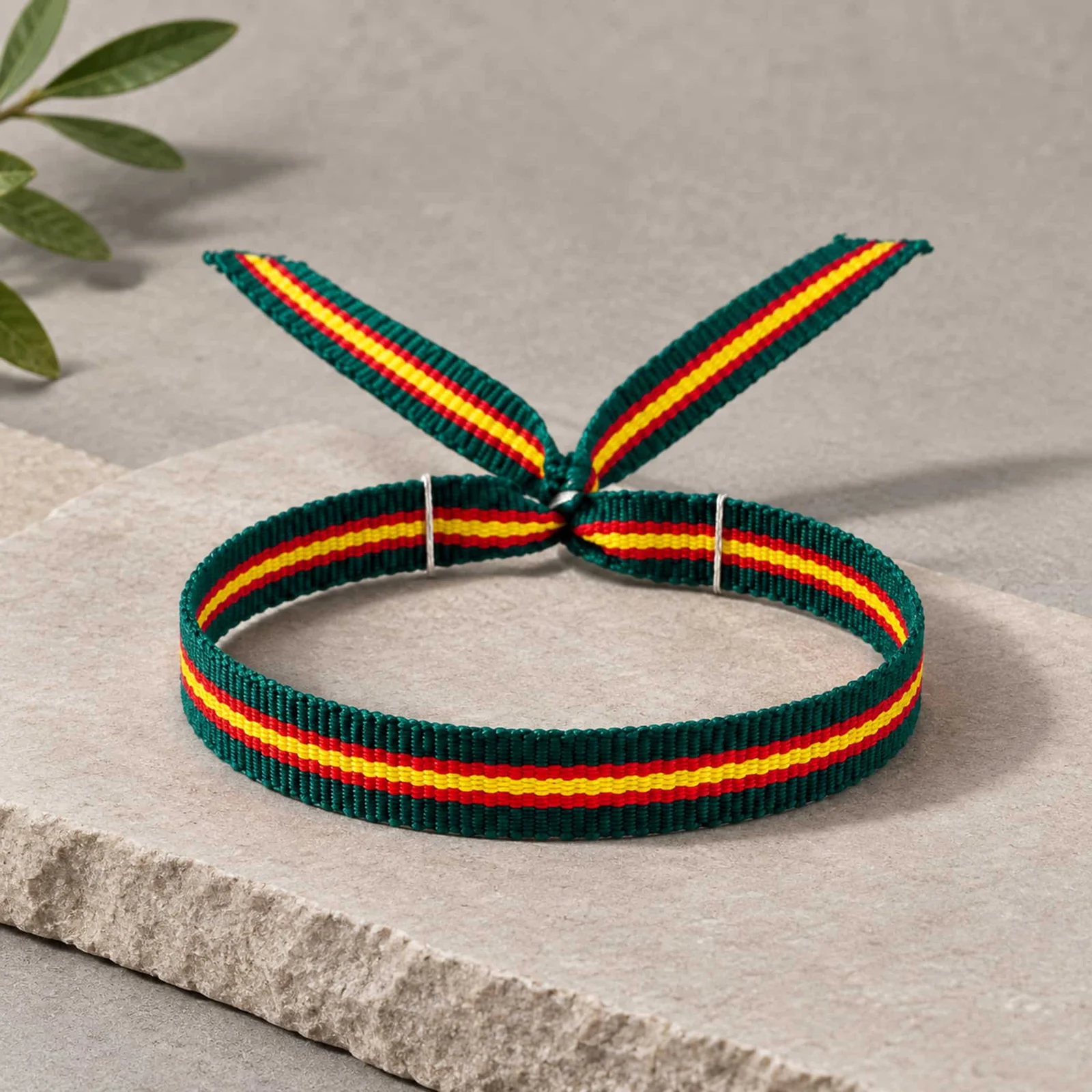 PULSERA ESPAÑA ANCHO 1CM VERDE
