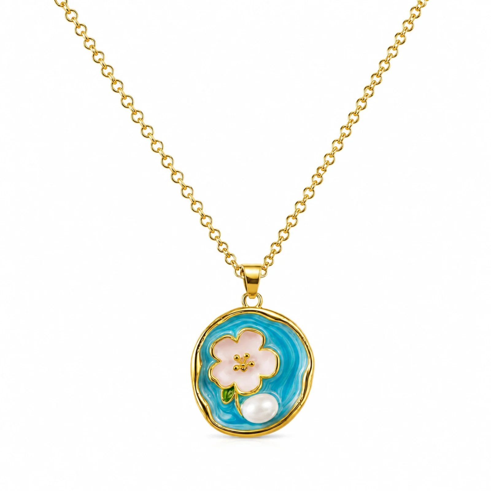COLGANTE CHAPADO ORO 14K CON CIRCONITA