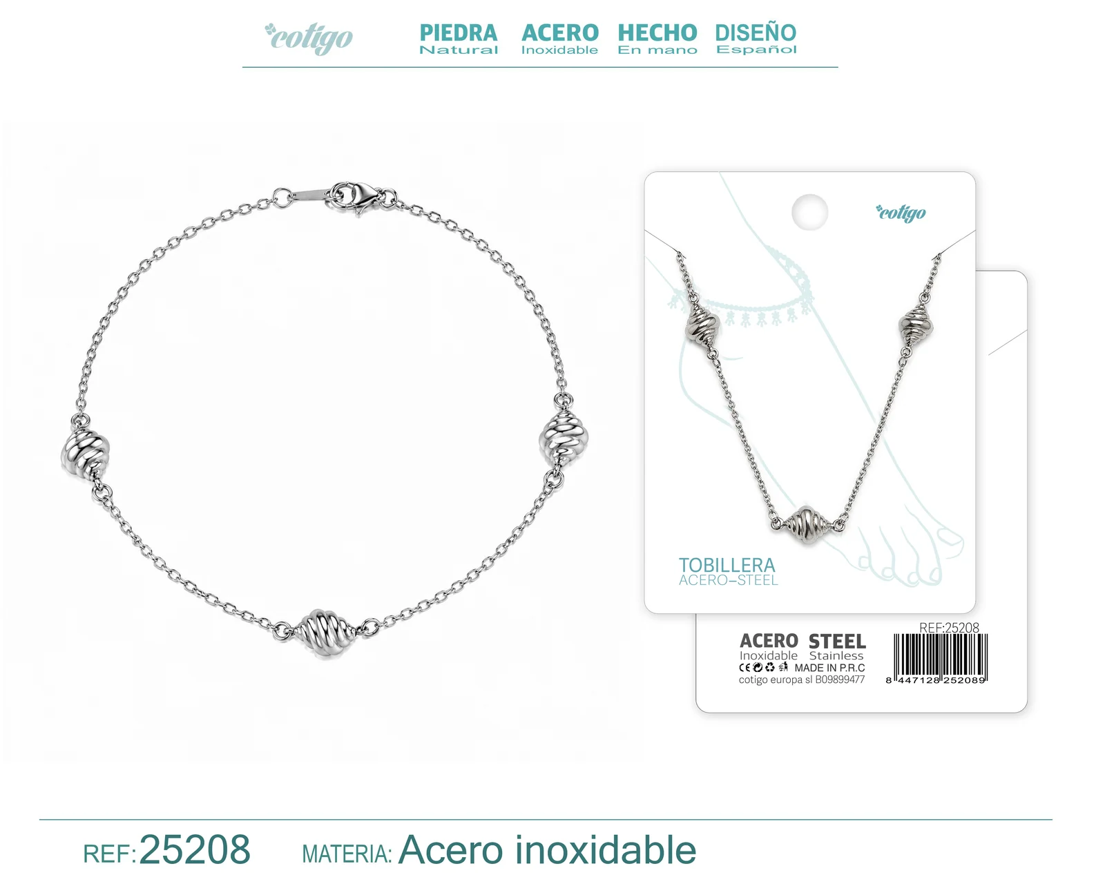 TOBILLERA ACERO INOXIDABLE