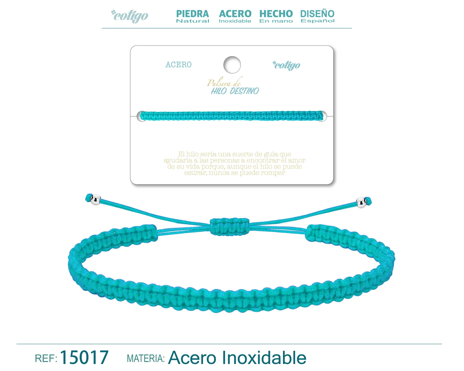 PULSERA HILO DESTINO COLOR AZUL CLARO