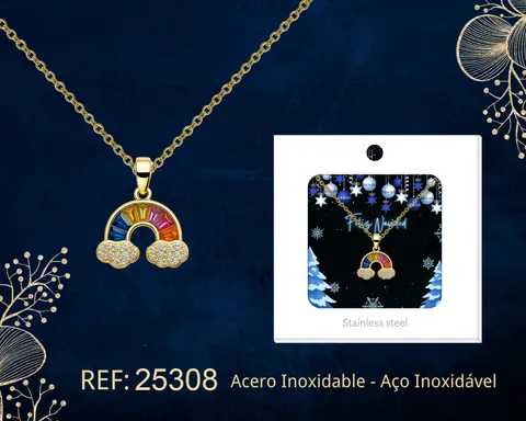 24743-COLGANTE CHAPADO ORO 14K CON CIRCONITA PARA NAVIDAD
