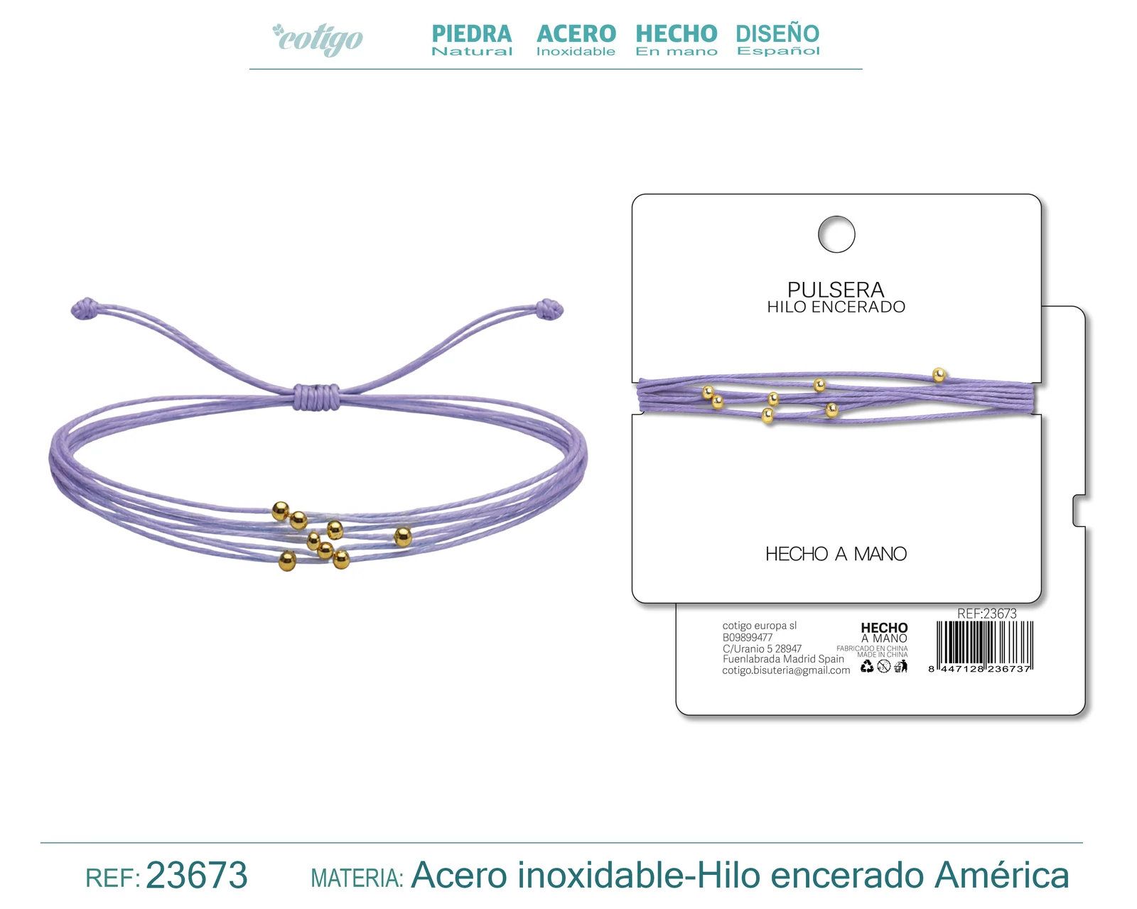 PULSERA HILO ENCERADO