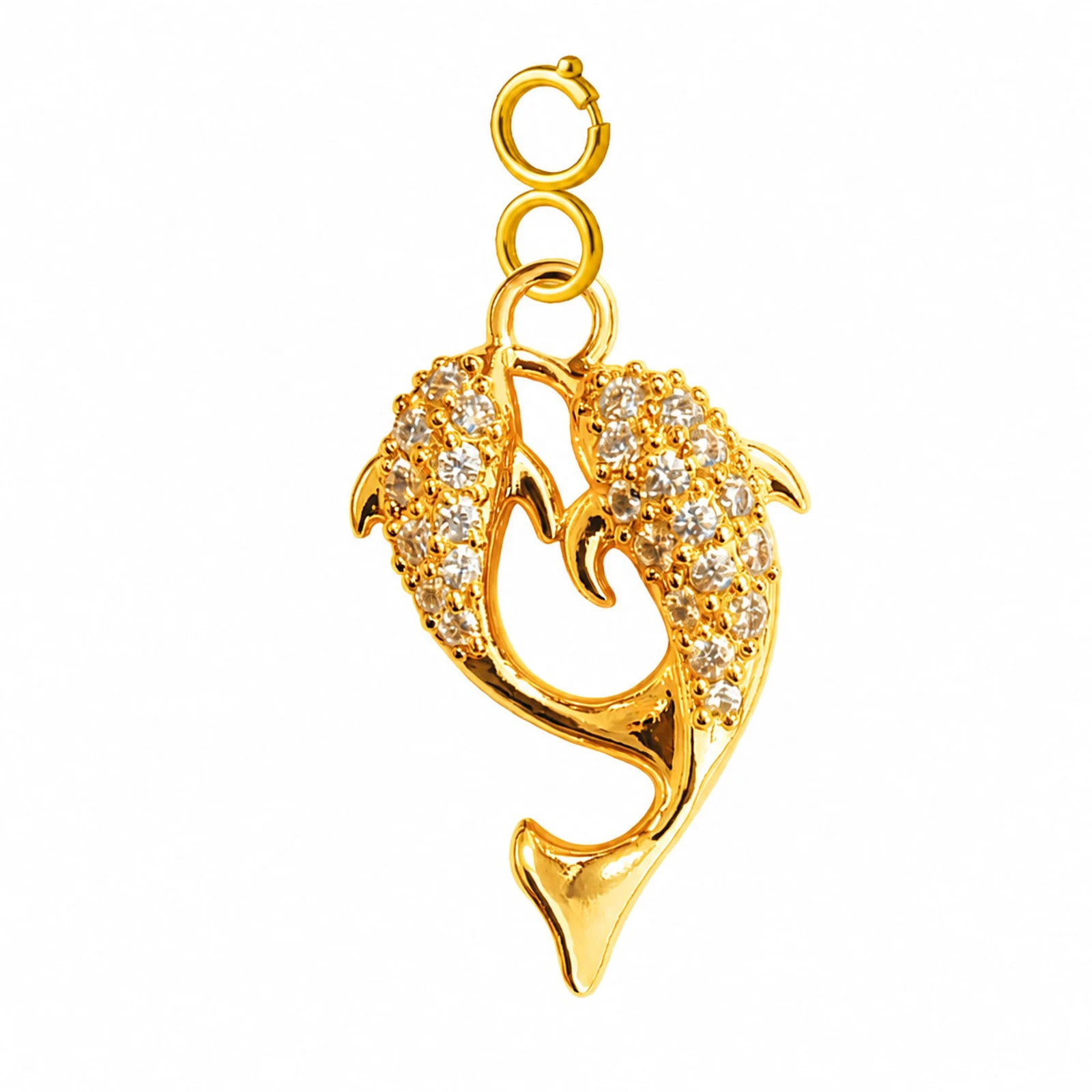 CHARM DE COBRE CHAPADO A ORO 14K CON CIRCONITA-CON CIERRE