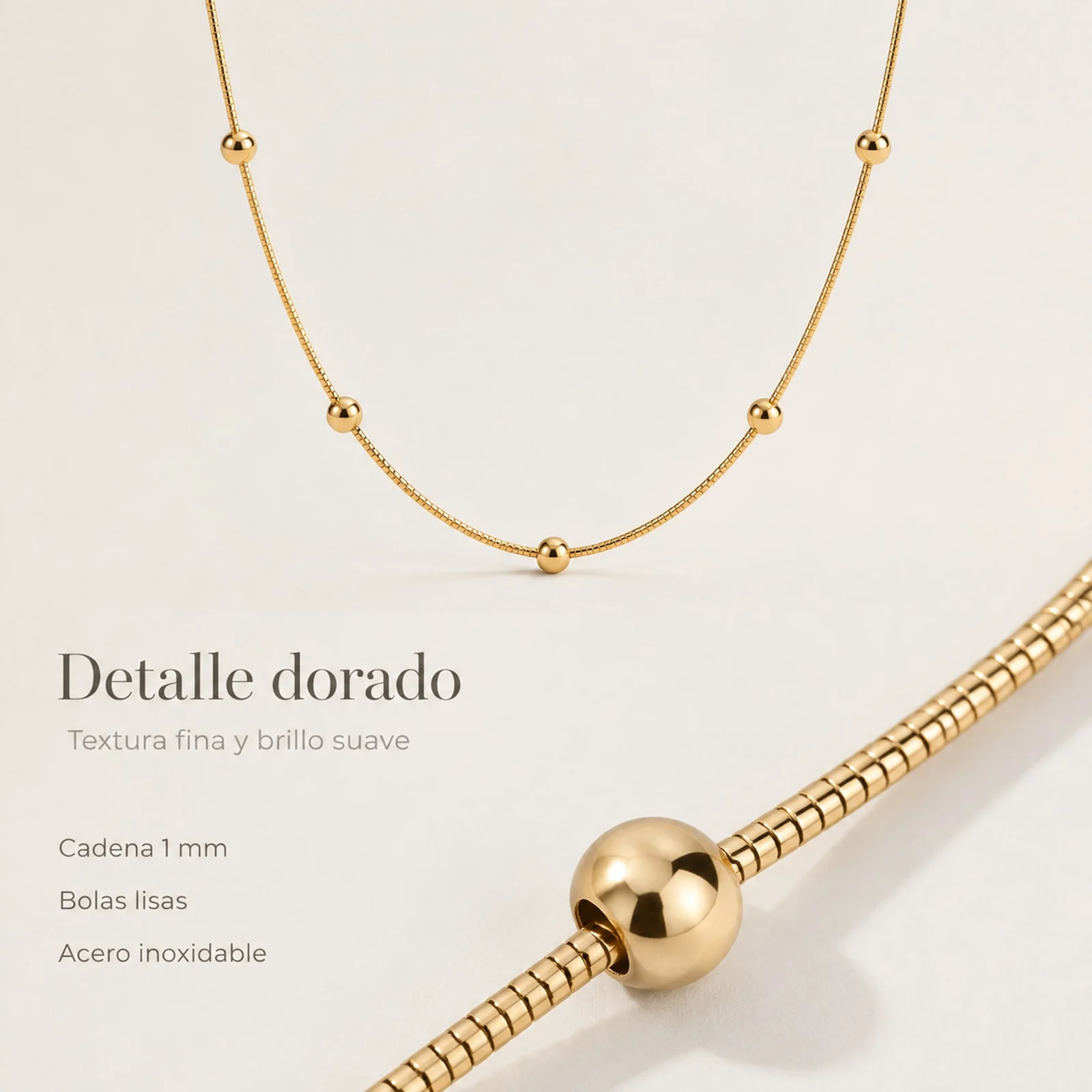COLLAR DE CADENA ACERO DORADO