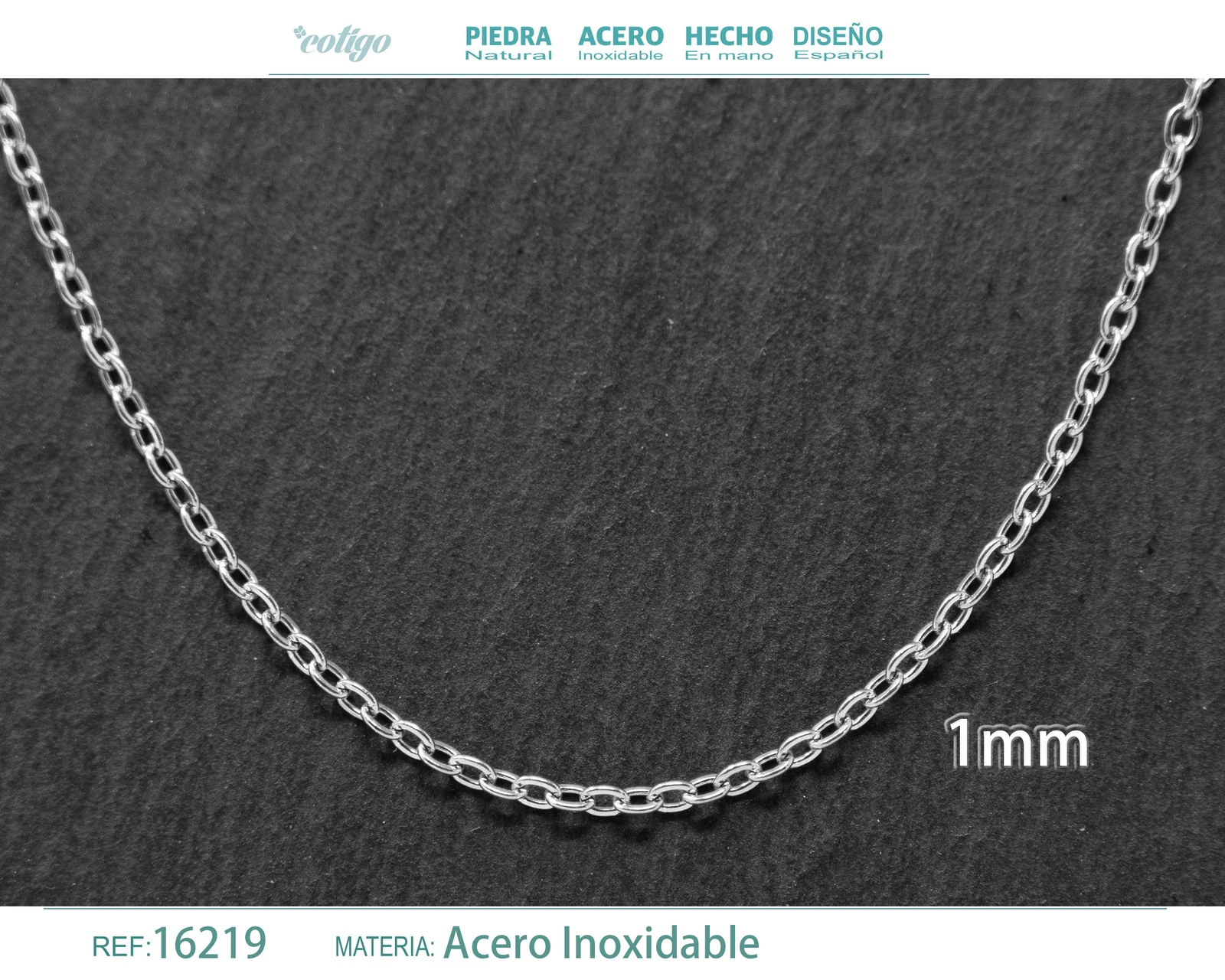 COLLAR DE CADENA ACERO PLATEADO