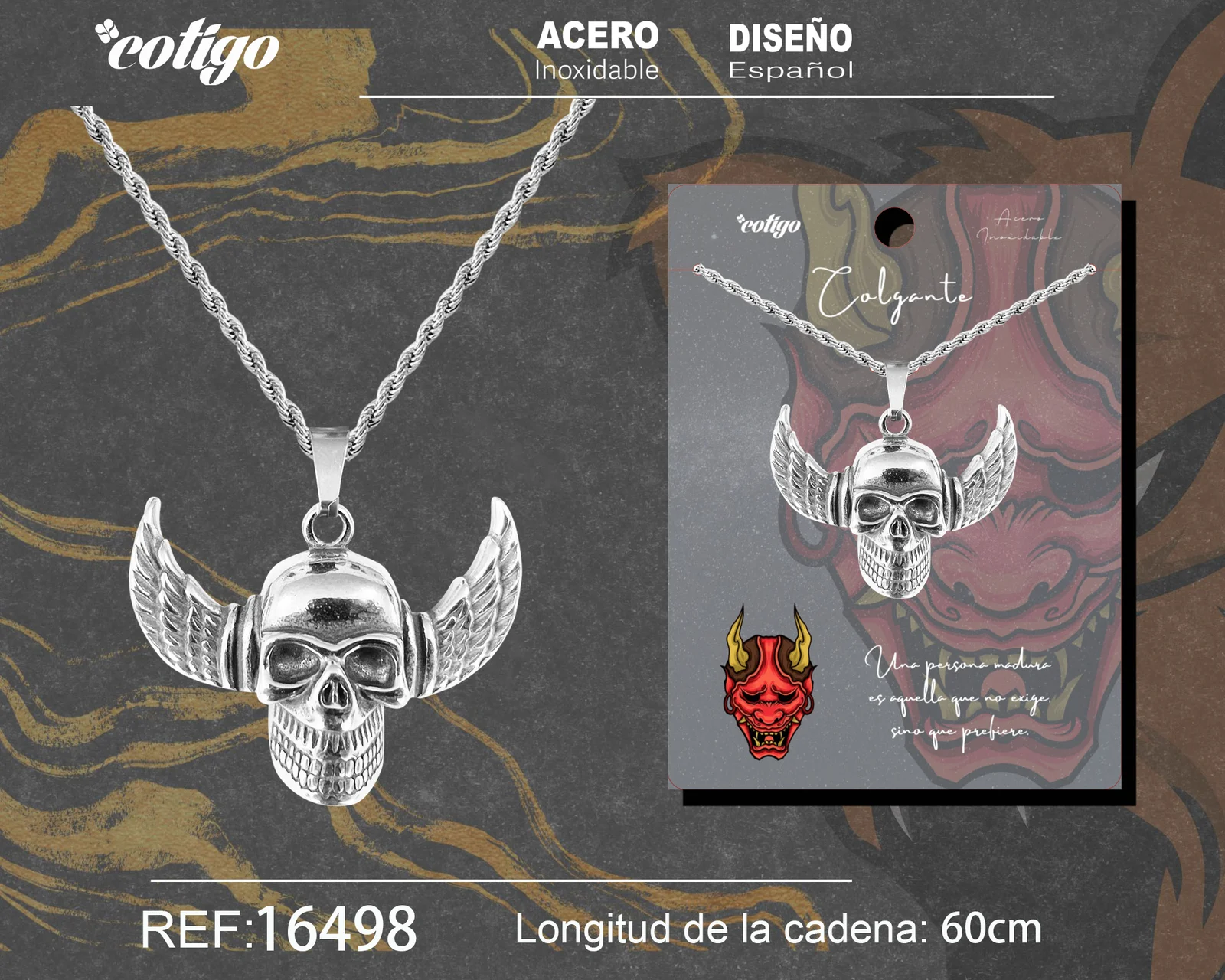 COLGANE HOMBRE ACERO COLOR PLATEADO