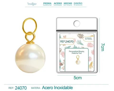 CHARM ACERO DORADO CHAPADO ORO 14 K