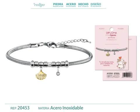 PULSERA DE DIPLOMA ACERO PARA MEJOR ESPOSA