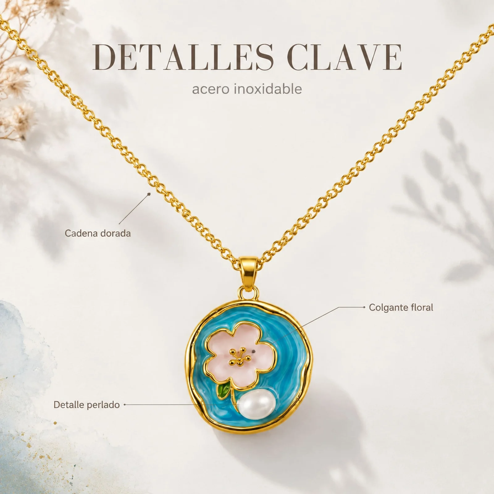 COLGANTE CHAPADO ORO 14K CON CIRCONITA