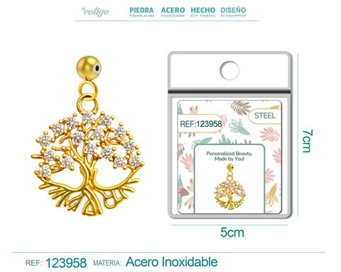 CHARM DE COBRE CHAPADO ORO 14K CON CIRCONITA-CON BOLA DE GOMA