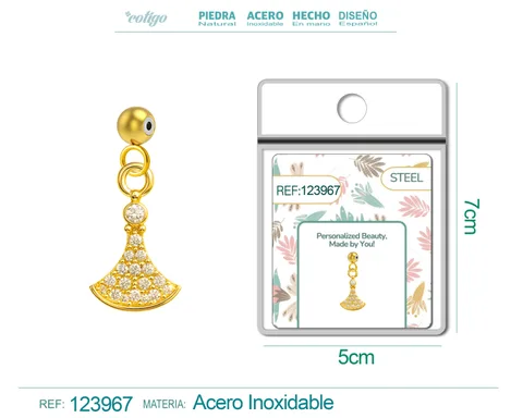 CHARM DE COBRE CHAPADO ORO 14K CON CIRCONITA-CON BOLA DE GOMA