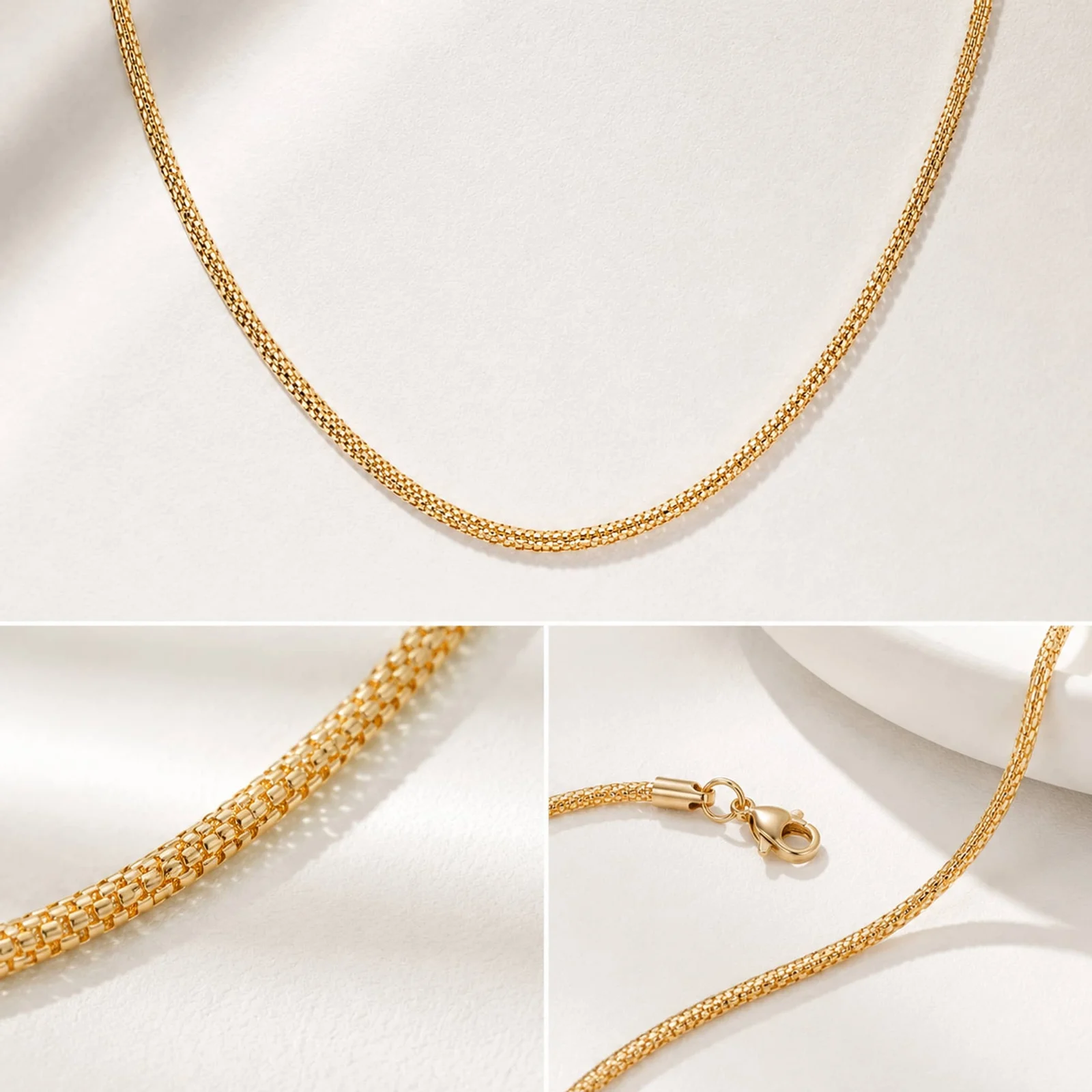 COLLAR DE CADENA ACERO DORADO