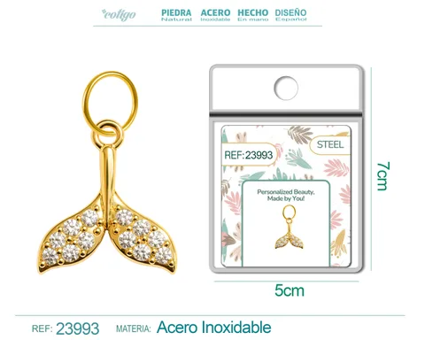 CHARM DE COBRE CHAPADO ORO 14K CON CIRCONITA
