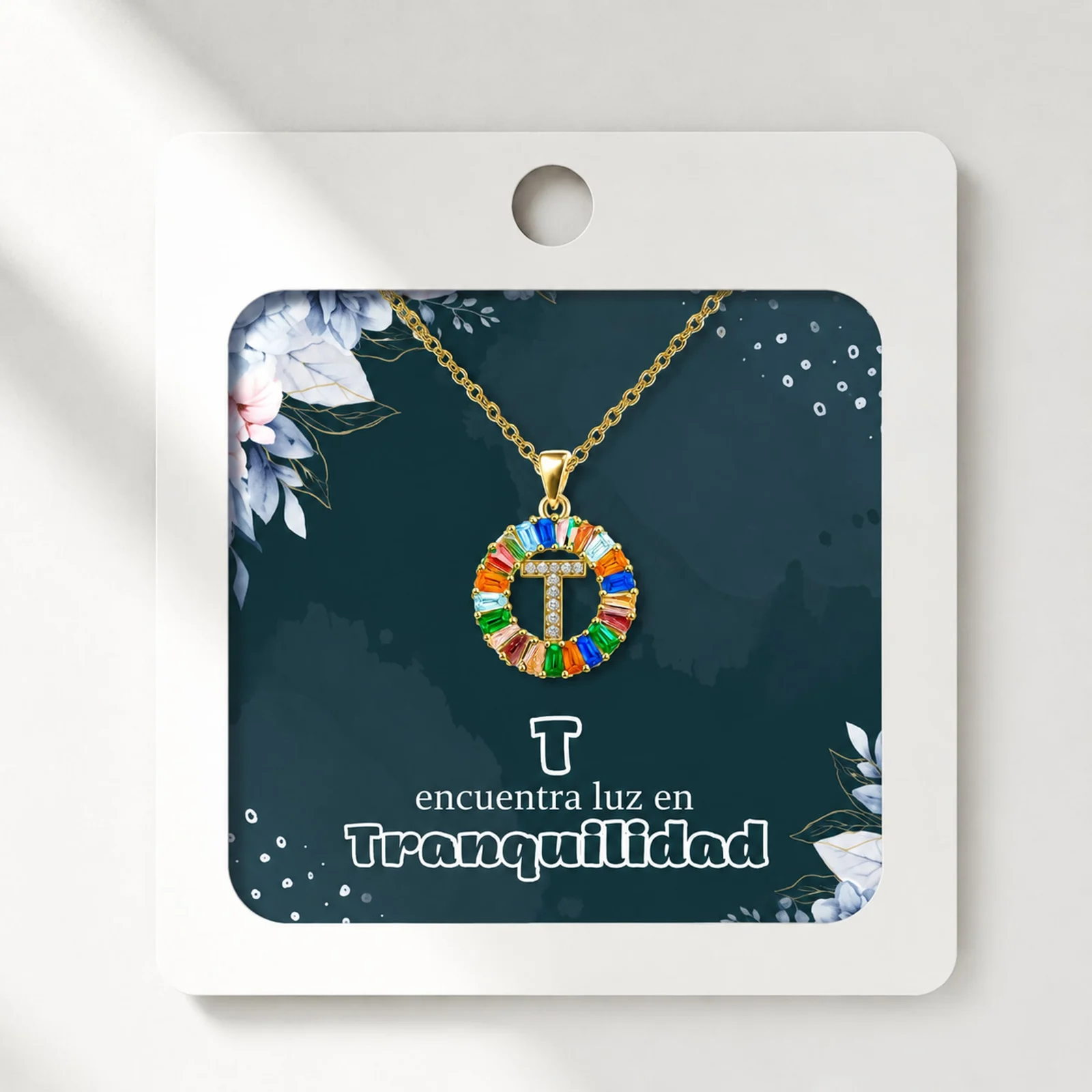 COLGANTE LETRA T CHAPADO ORO 14K CON CIRCONITA
