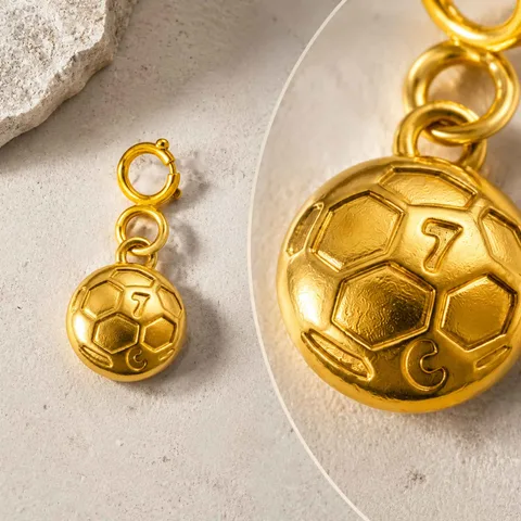 CHARM ACERO DORADO CHAPADO ORO 14 K-CON CIERRE