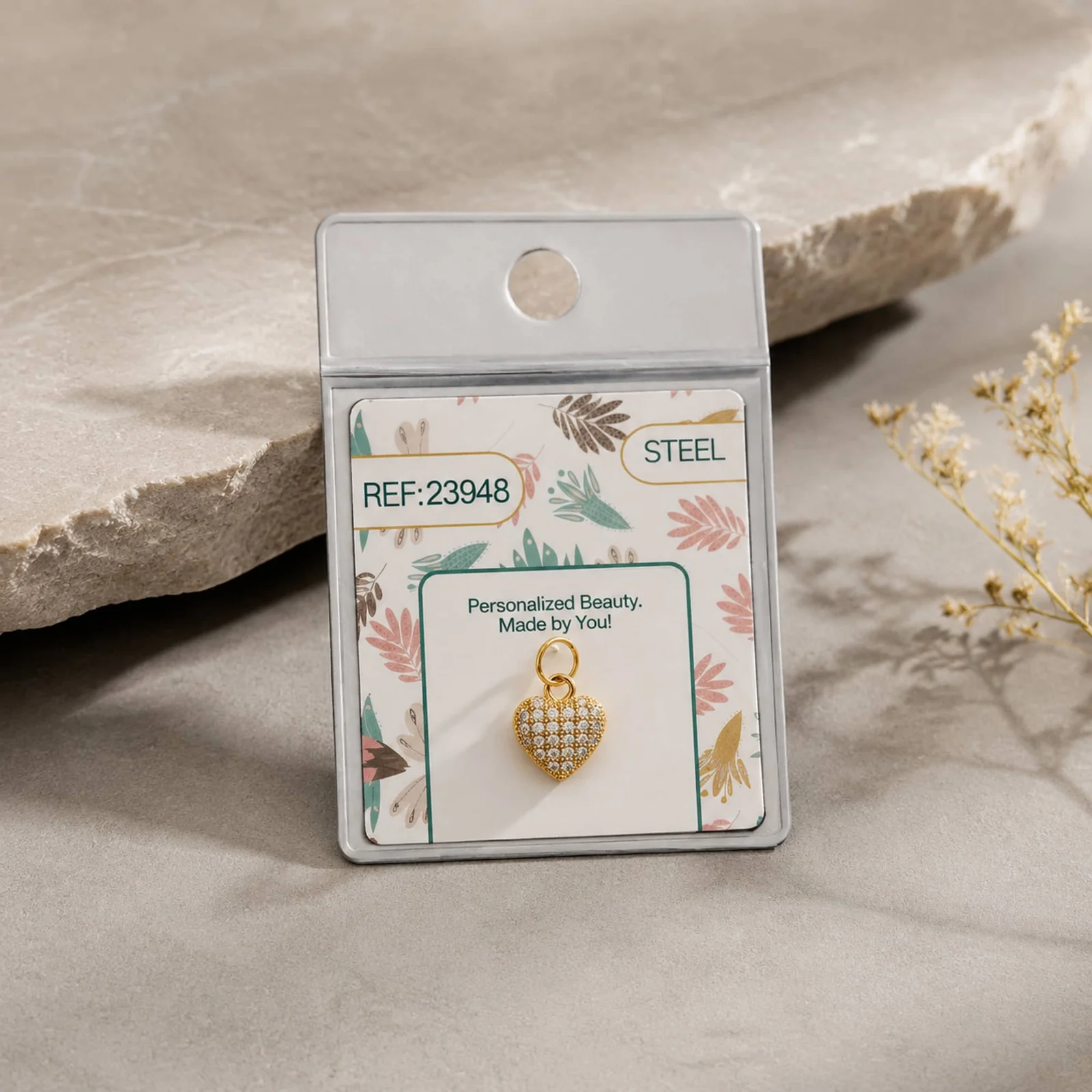 CHARM DE COBRE CHAPADO ORO 14K CON CIRCONITA