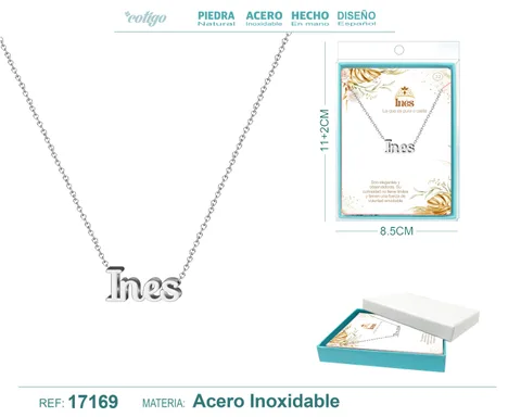 COLLAR INES ACERO COLOR PLATEADO