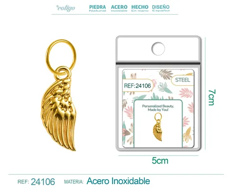 CHARM ACERO DORADO CHAPADO ORO 14 K