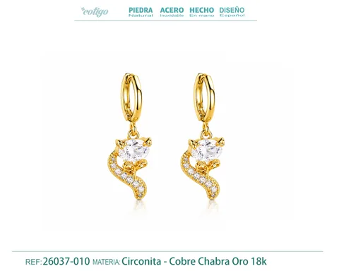 Brinco de argola com pendente de zircónia cúbica prateada