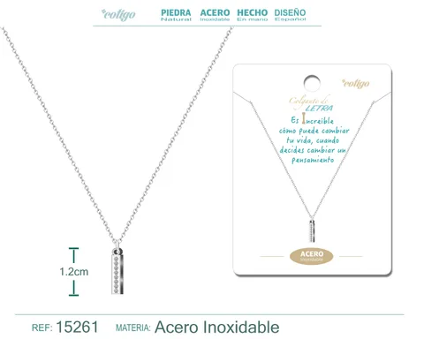 COLLAR LETRA I COLOR PLATEADO