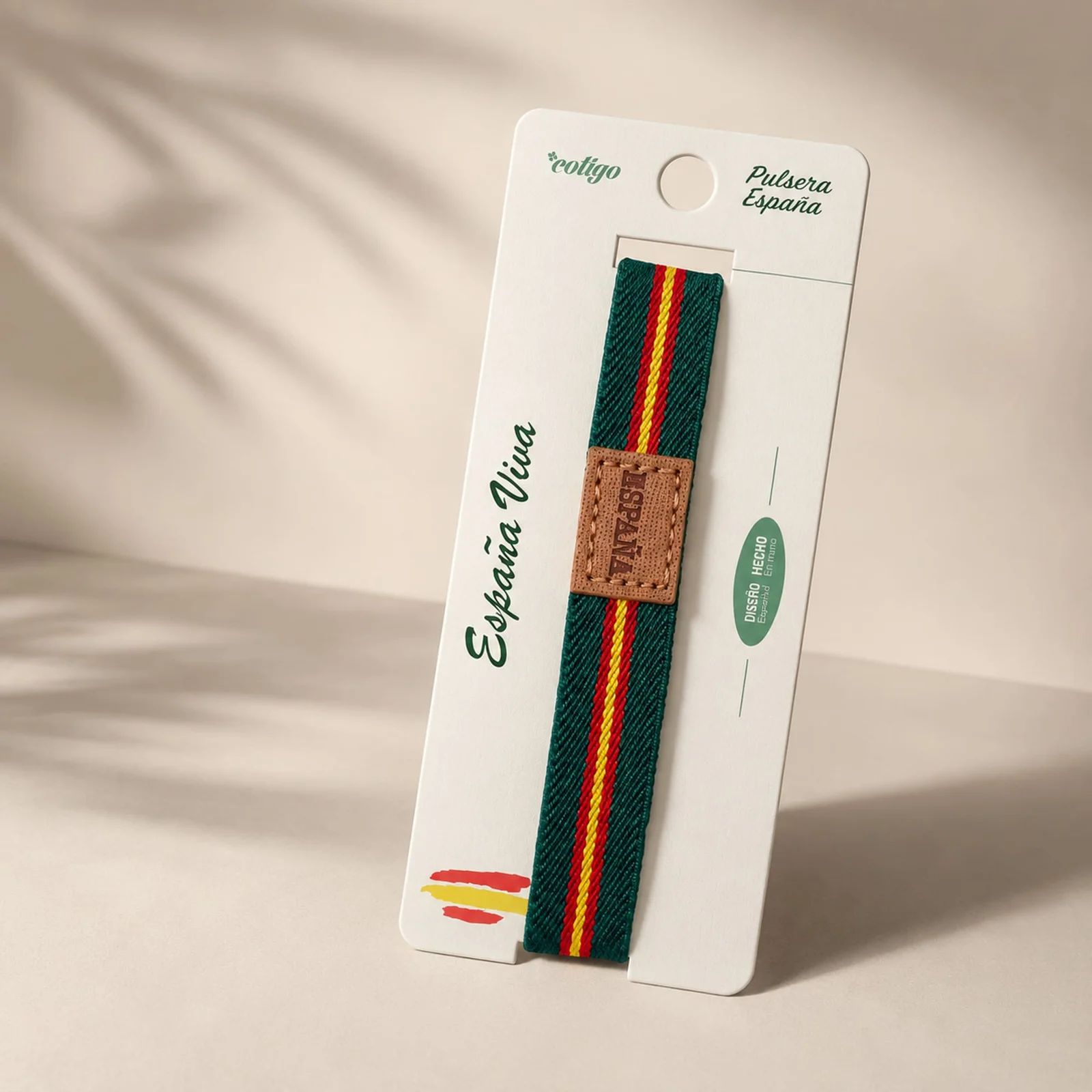 PULSERA ESPAÑA ELÁSTICO ANCHO 1.5CM VERDE