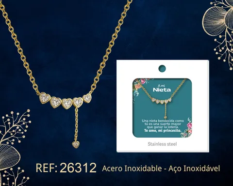 Collar Acero con Circonita para Regalar a  NIETA