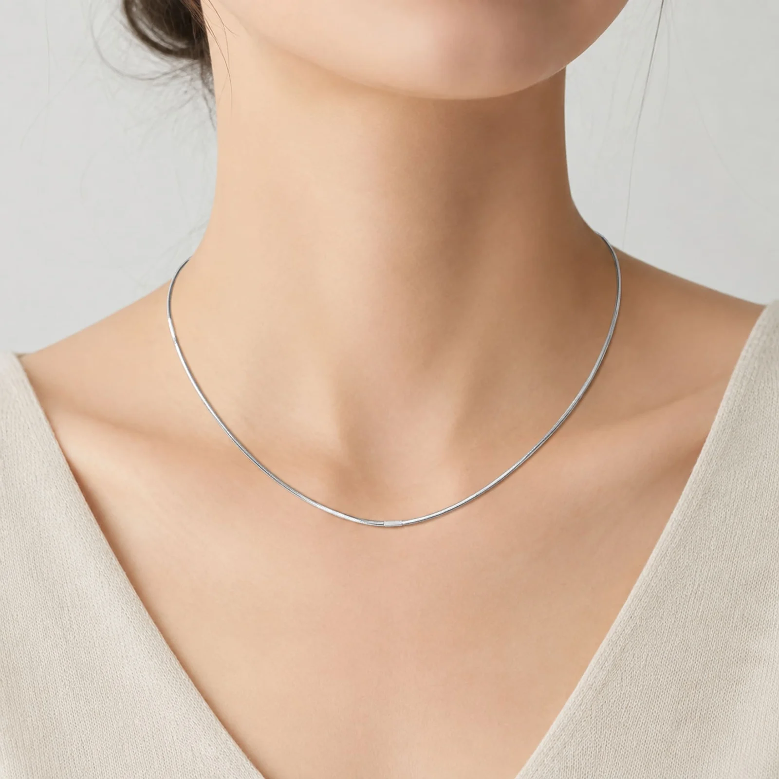 COLLAR DE CADENA ACERO PLATEADO