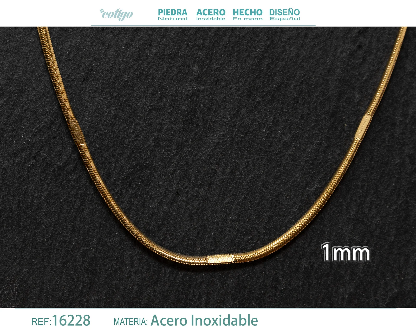 COLLAR DE CADENA ACERO DORADO