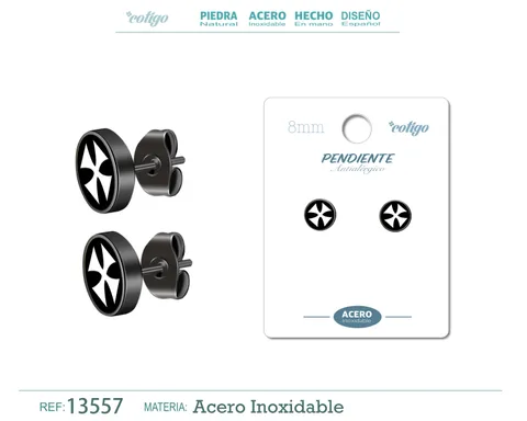 PENDIENTE ACERO COLOR NEGRO