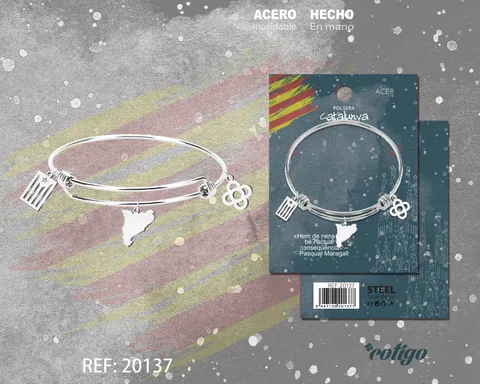 BRAZALETE CATALUÑA ACERO PLATEADO