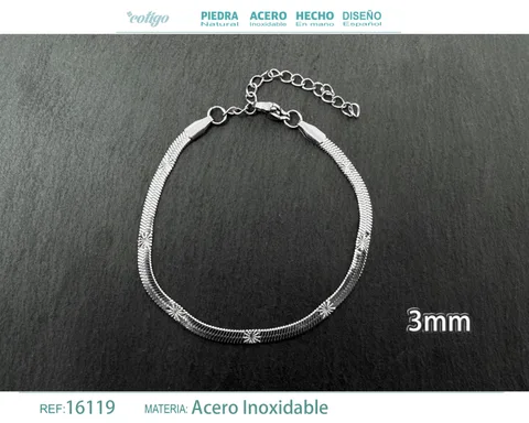 PULSERA DE CADENA ACERO PLATEADO