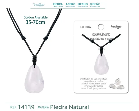 COLGANTE GOTITA DE PIEDRA CUARZO BLANCO