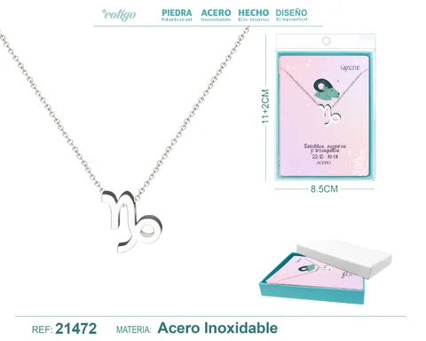 COLLAR ZODÍACO CAPRICORNIO ACEROCOLOR PLATEADO