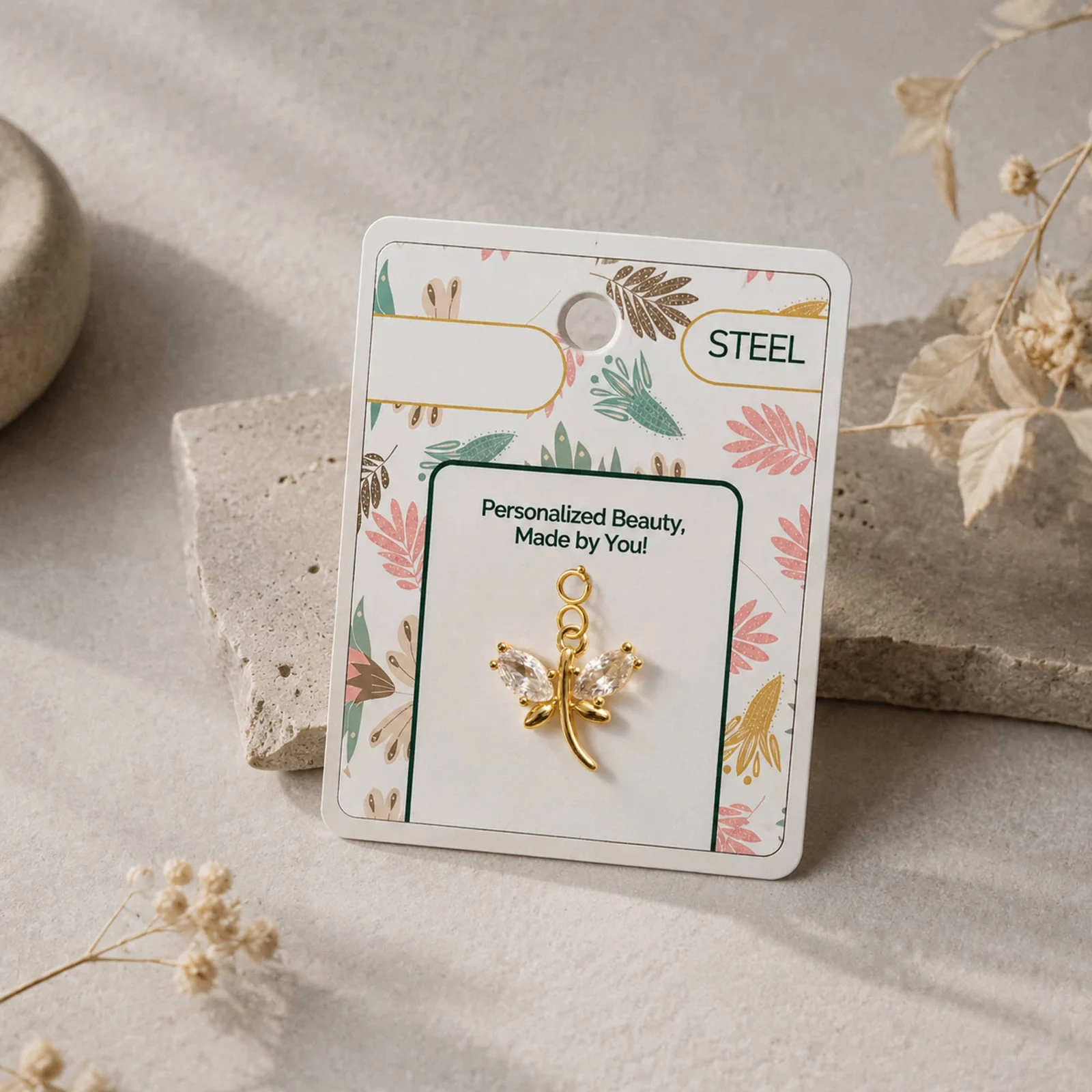 CHARM DE COBRE CHAPADO A ORO 14K CON CIRCONITA-CON CIERRE