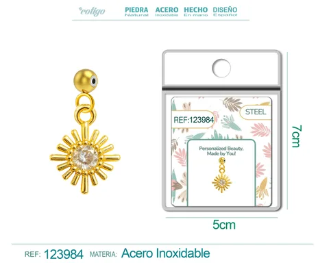 CHARM DE COBRE CHAPADO ORO 14K CON CIRCONITA-CON BOLA DE GOMA