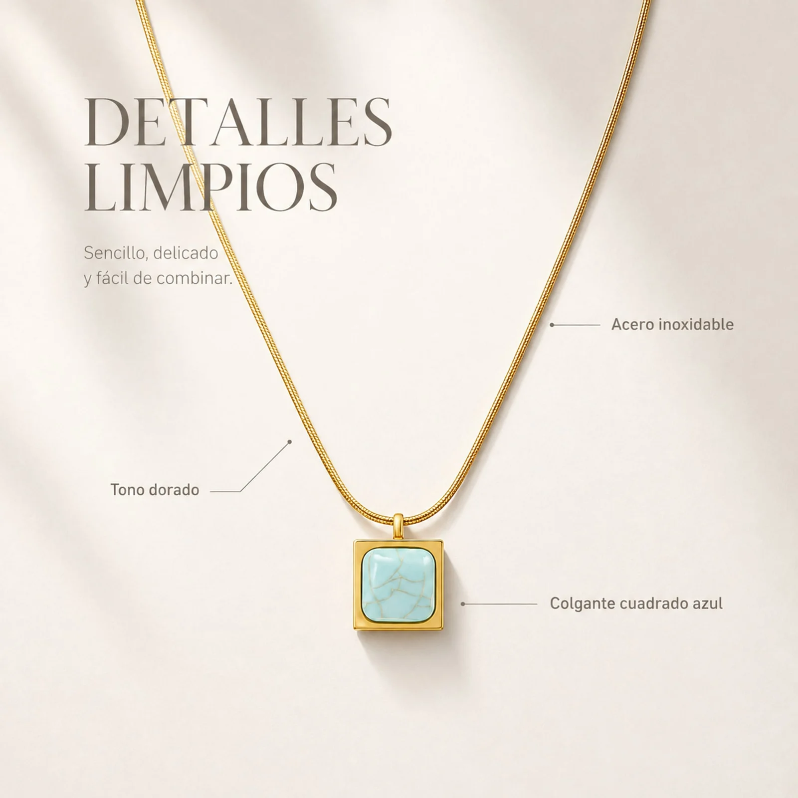 COLLAR ACERO INOXIDABLE CON SOBRE