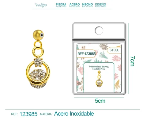 CHARM DE COBRE CHAPADO ORO 14K CON CIRCONITA-CON BOLA DE GOMA