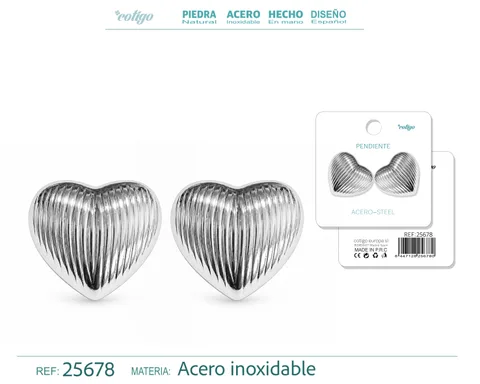 Pendiente Acero Inoxidable color Plateado