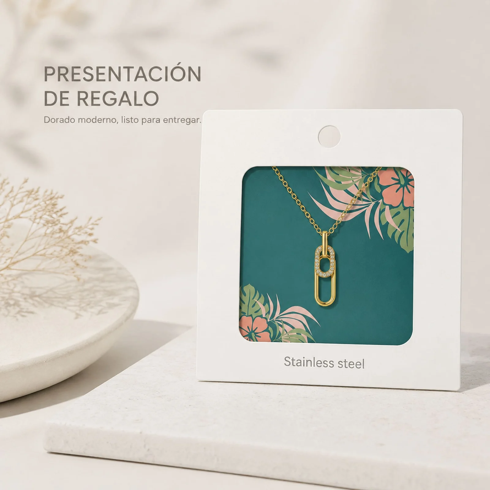 COLGANTE CHAPADO ORO 14K CON CIRCONITA