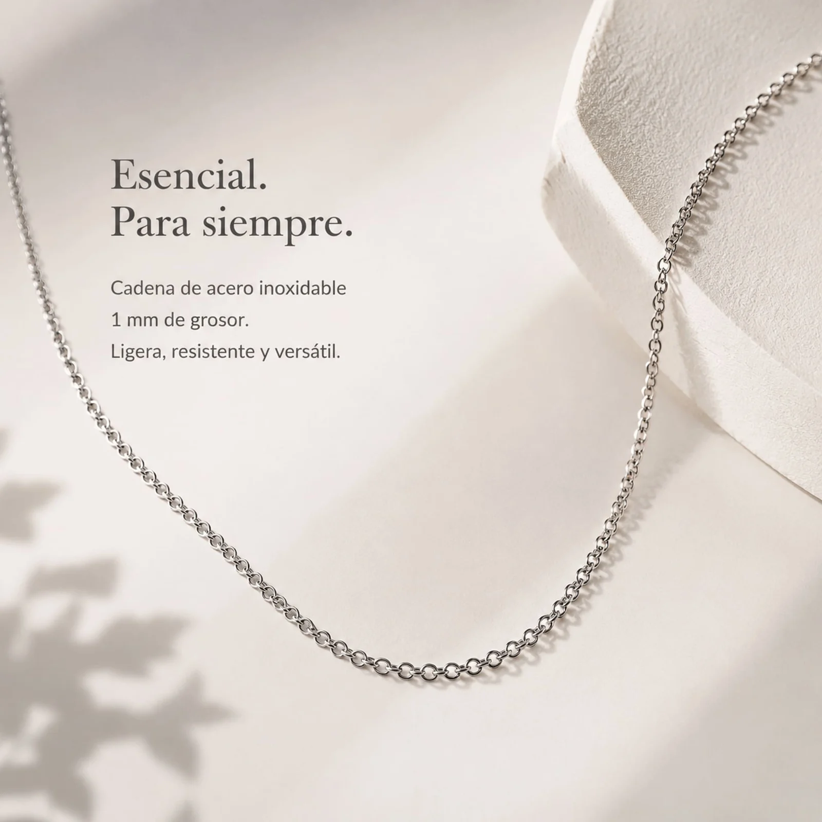 COLLAR DE CADENA ACERO PLATEADO