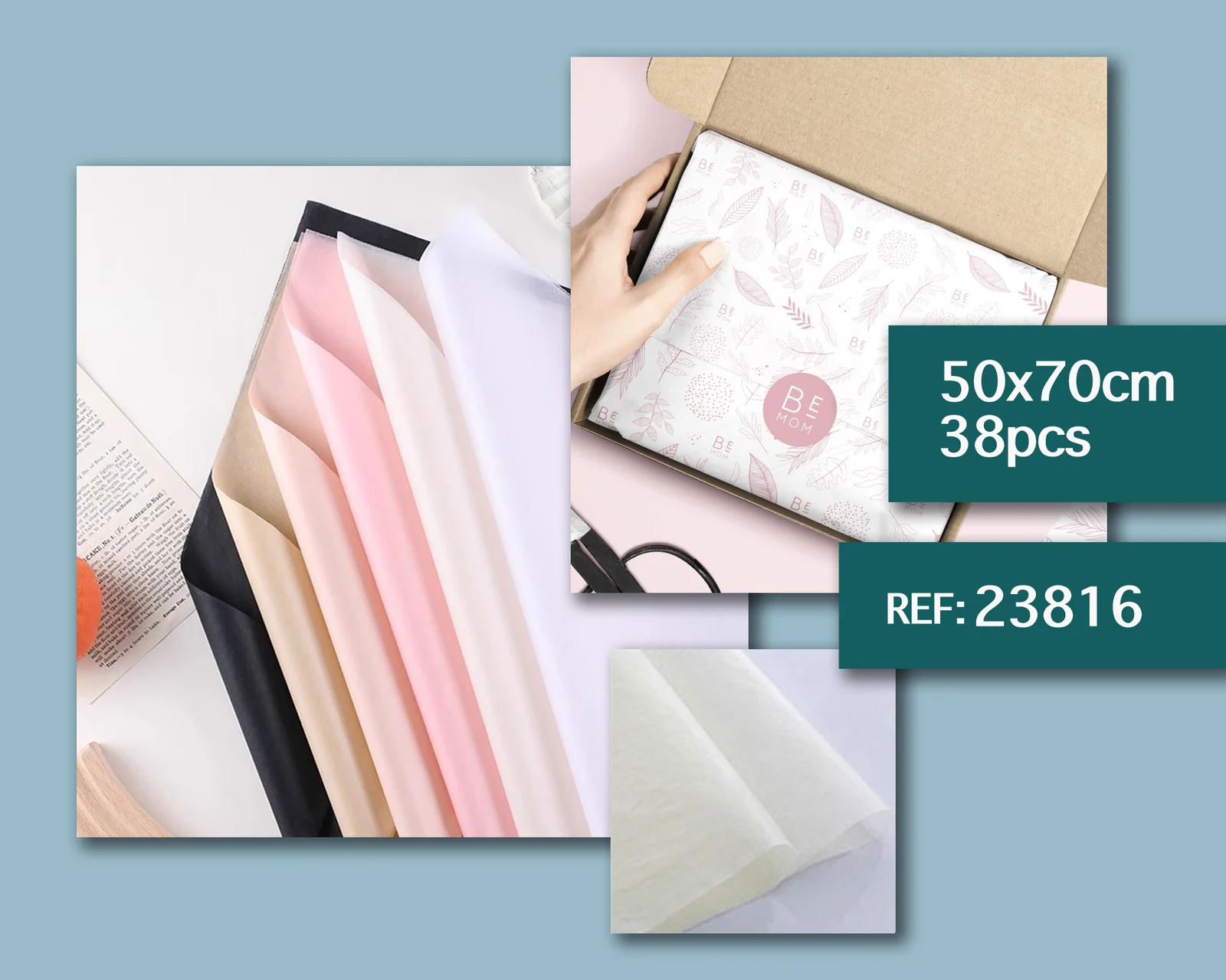PAPEL DE SEDA PARA EMPAQUETE 50X70CM-38PCS