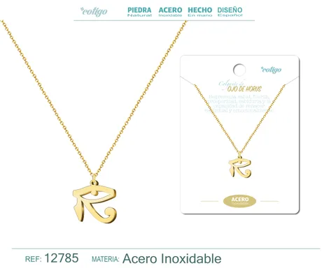 COLGANTE OJO DE HORUS ACERO COLOR DORADO
