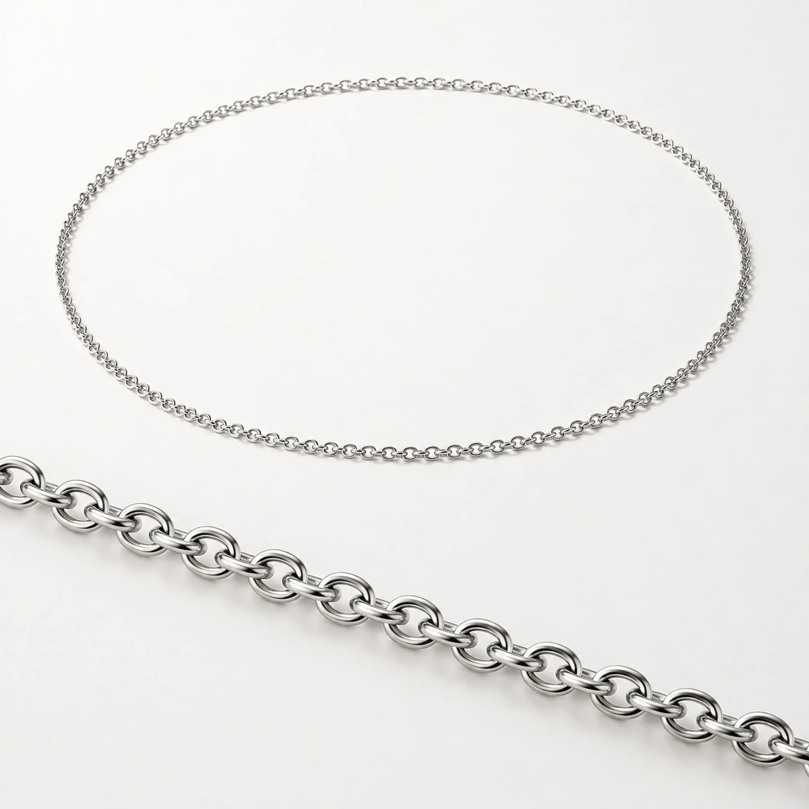 COLLAR DE CADENA ACERO PLATEADO