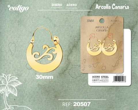 ARGOLLA CANARIA 30MM ACERO COLOR DORADO
