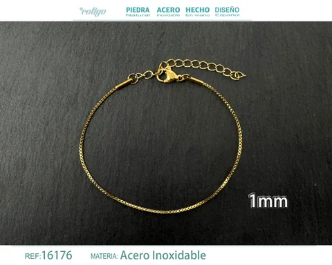 PULSERA DE CADENA ACERO DORADO