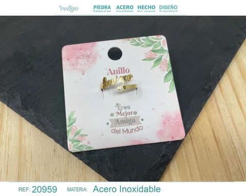 ANILLO PARA AMIGA ACERO COLOR DORADO