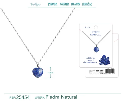 Colgante Piedra lapislázuli con cadena Acero Inoxidable