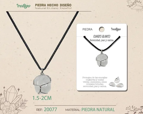 COLGANTE PIEDRA NATURAL- CUARZO BLANCO