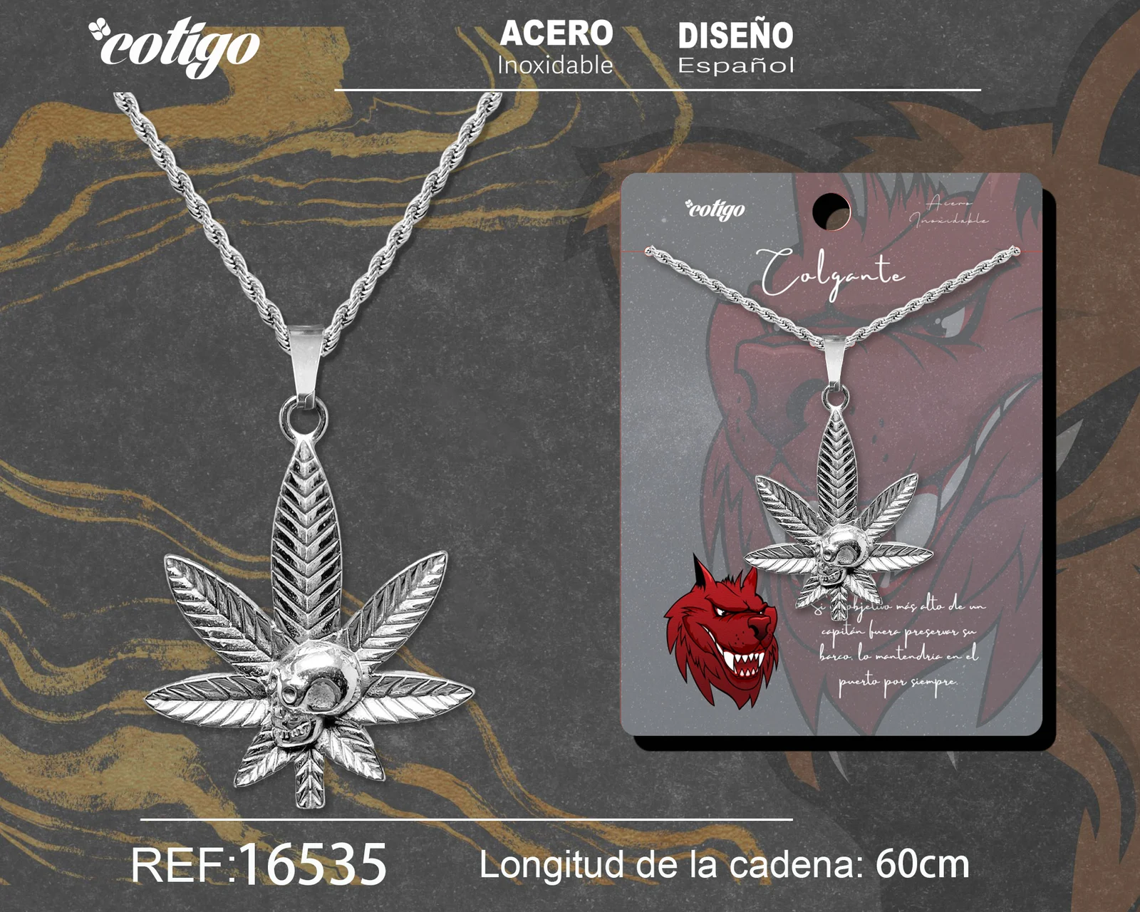 COLGANE HOMBRE ACERO COLOR PLATEADO